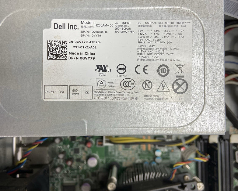 Dell Optiplex 790 MT Intel Core i5-2400 3.1GHz 4GB RAM No HDD No OS