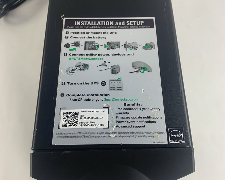 APC SMT1500C Smart-UPS 1500VA 120V Uninterruptible Power Supply No Battery