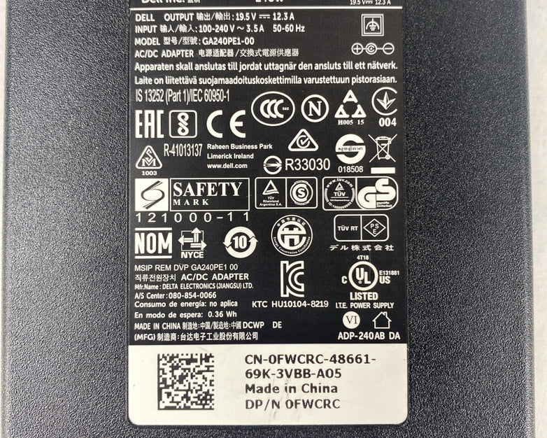Dell Inc GA240PE1-00 AC/DC Adapter Lot of 2 Mix W/ Dell GA240PE1 No Power Cord