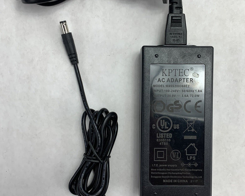 KPTEC K65S200360E2 20V 3.6A 72W AC Adapter Power Supply (Lot of 2)