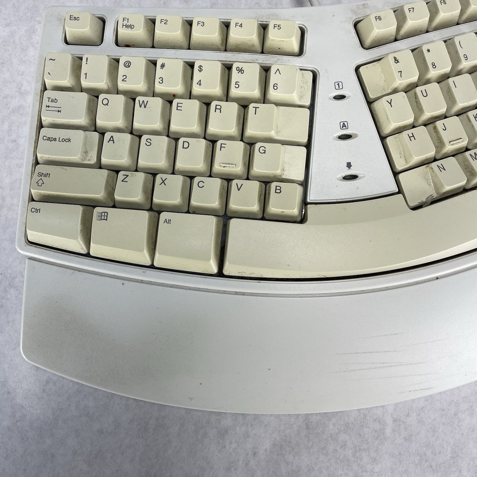 Vintage Microsoft Natural Keyboard Elite White Cream Ergonomic Keyboard