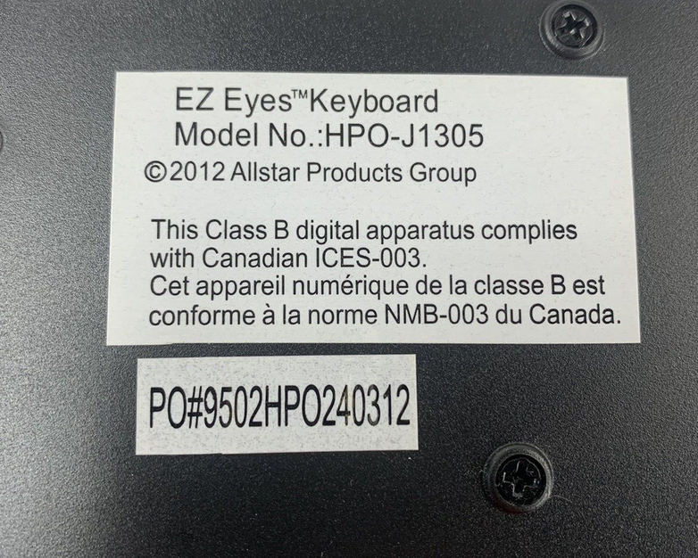 EZ Eyes HPO-J1305 Large Print Wired Keyboard
