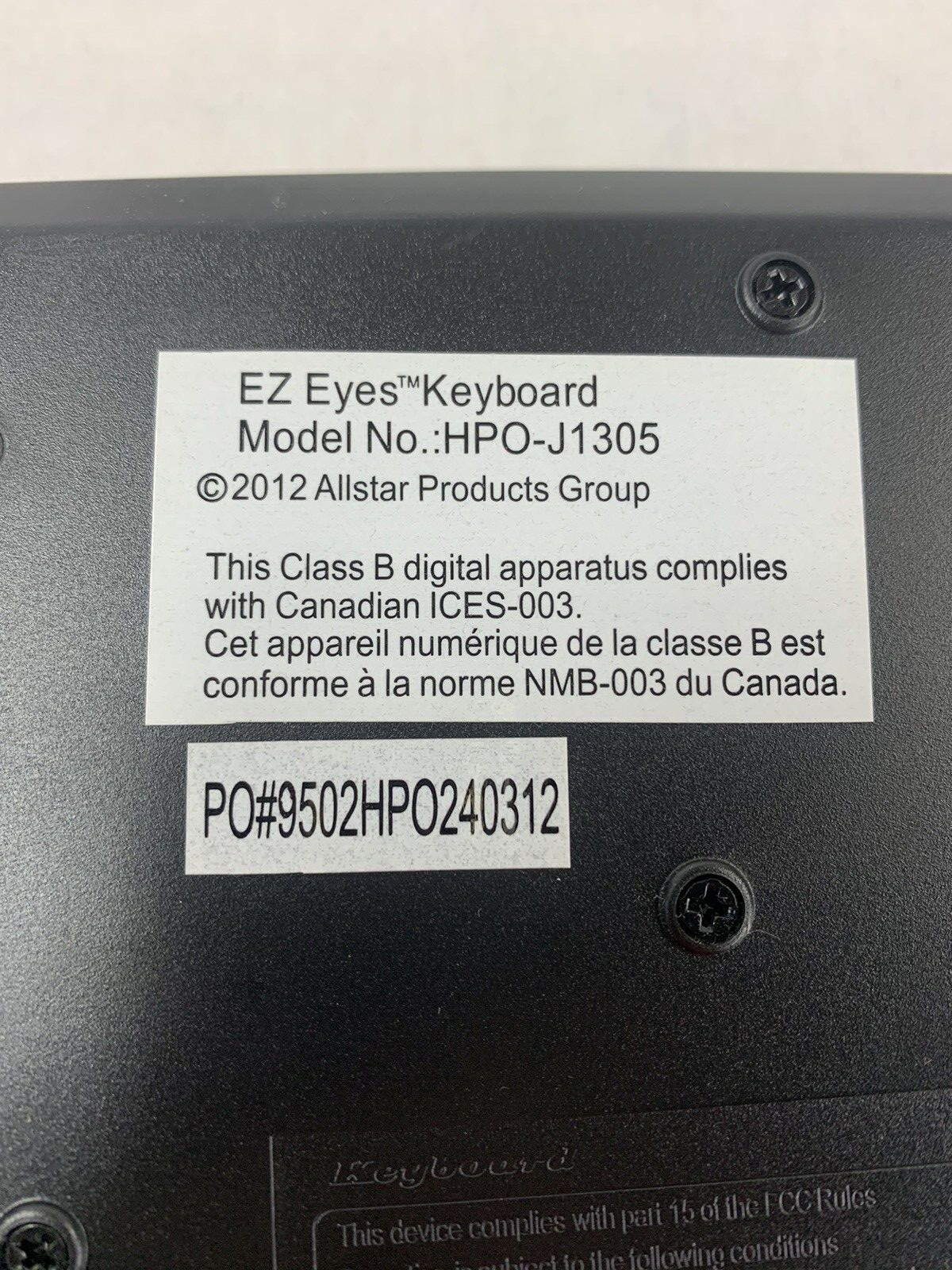EZ Eyes HPO-J1305 Large Print Wired Keyboard