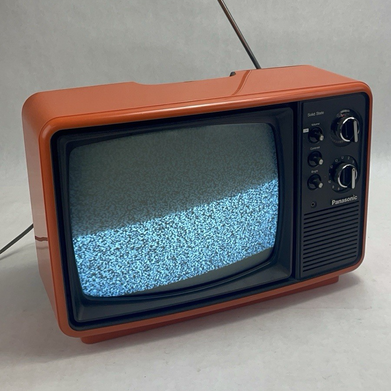 Vtg 70s Panasonic Solid State Portable TV Gaming TR-822 Orange Parts Or Repair