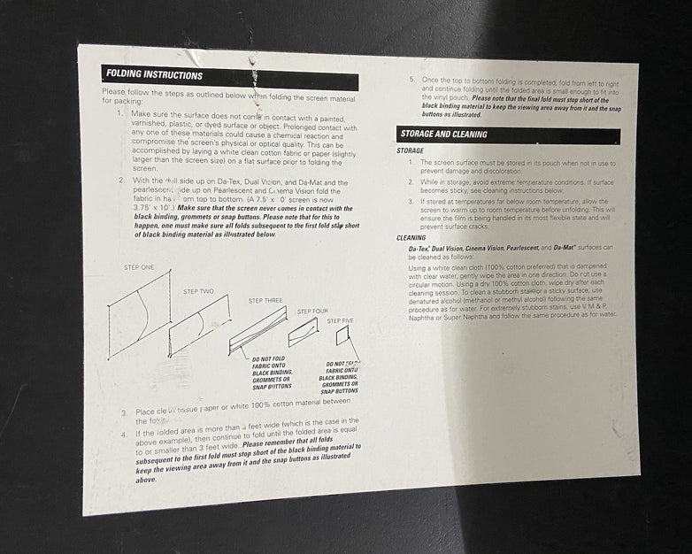 Da-Lite Fast-Fold Deluxe Projection Screen Frame - No Screen - Parts or Repair