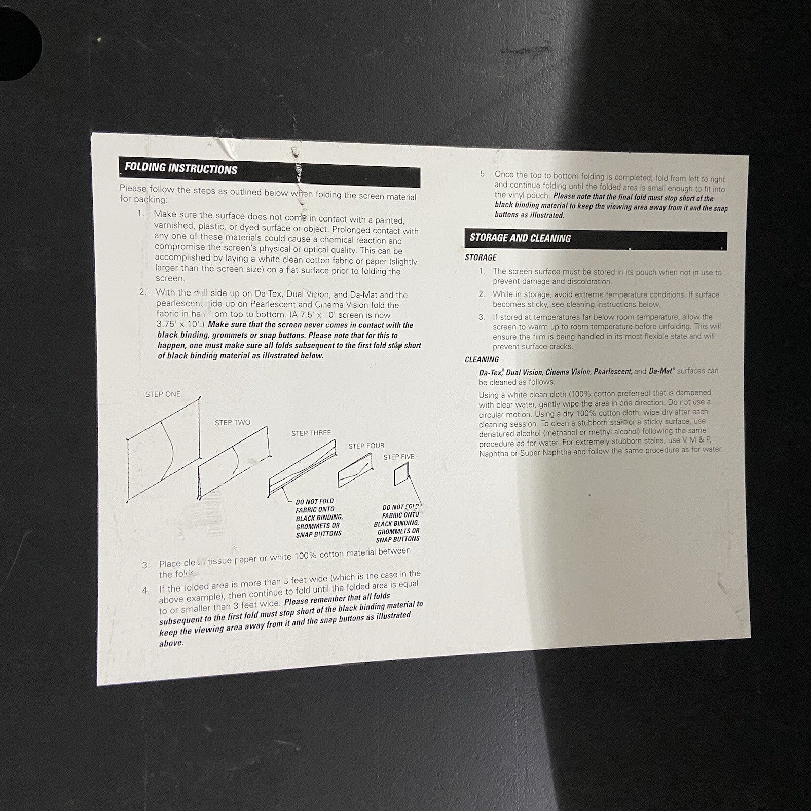 Da-Lite Fast-Fold Deluxe Projection Screen Frame - No Screen - Parts or Repair