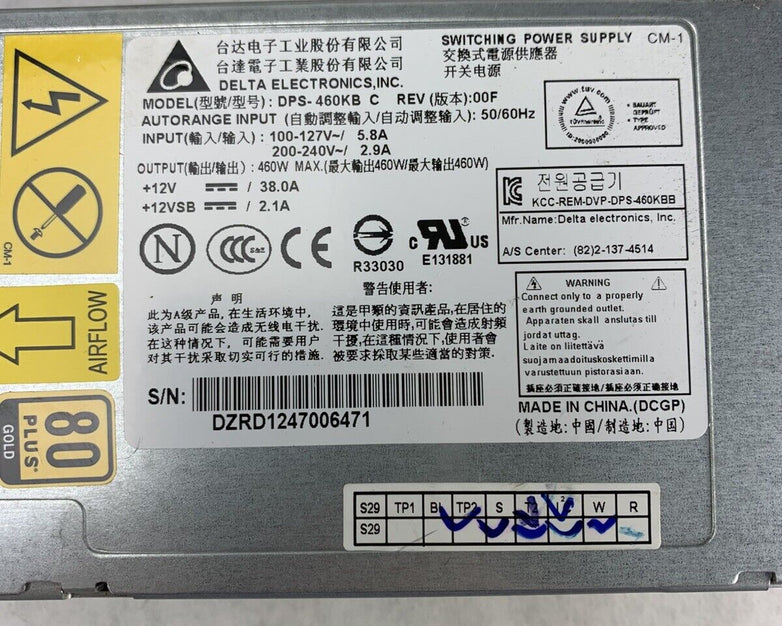 Delta Electronics DPS-460KB Switching Power Supply 12V 460W