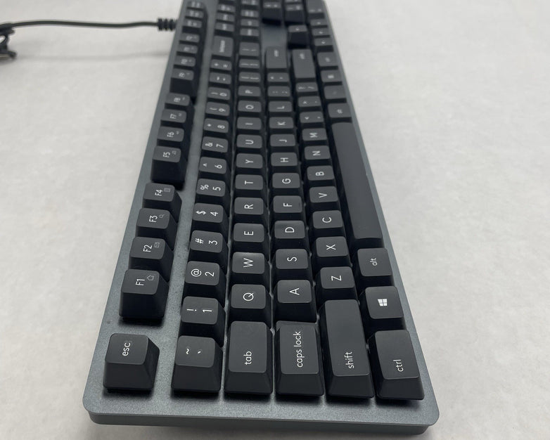 Logitech K840 Mechanical Keyboard Silver wired Tested Corded