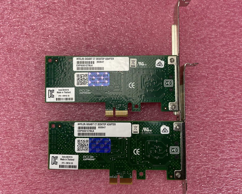 Lot of 2 Intel Gigabit CT Desktop Adapter PCIe EXPI9301CTBLK