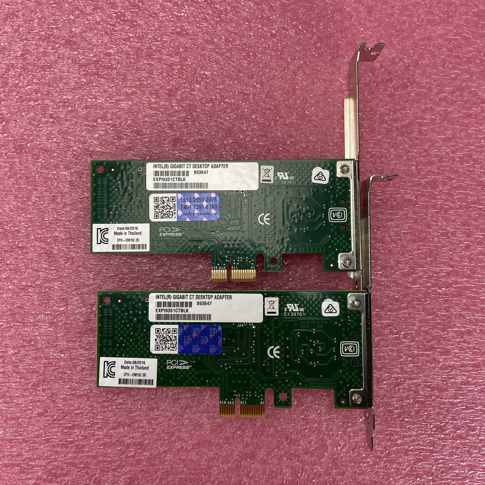 Lot of 2 Intel Gigabit CT Desktop Adapter PCIe EXPI9301CTBLK6