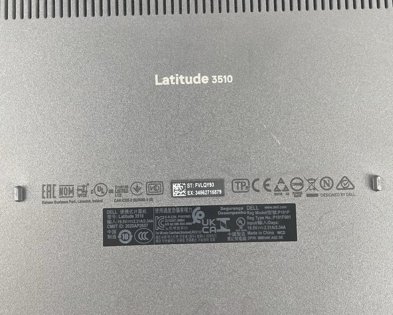Dell Latitude 3510 15.6" i7-10510U 1.80 GHz 8 GB RAM No SSD/OS/AC/Batt
