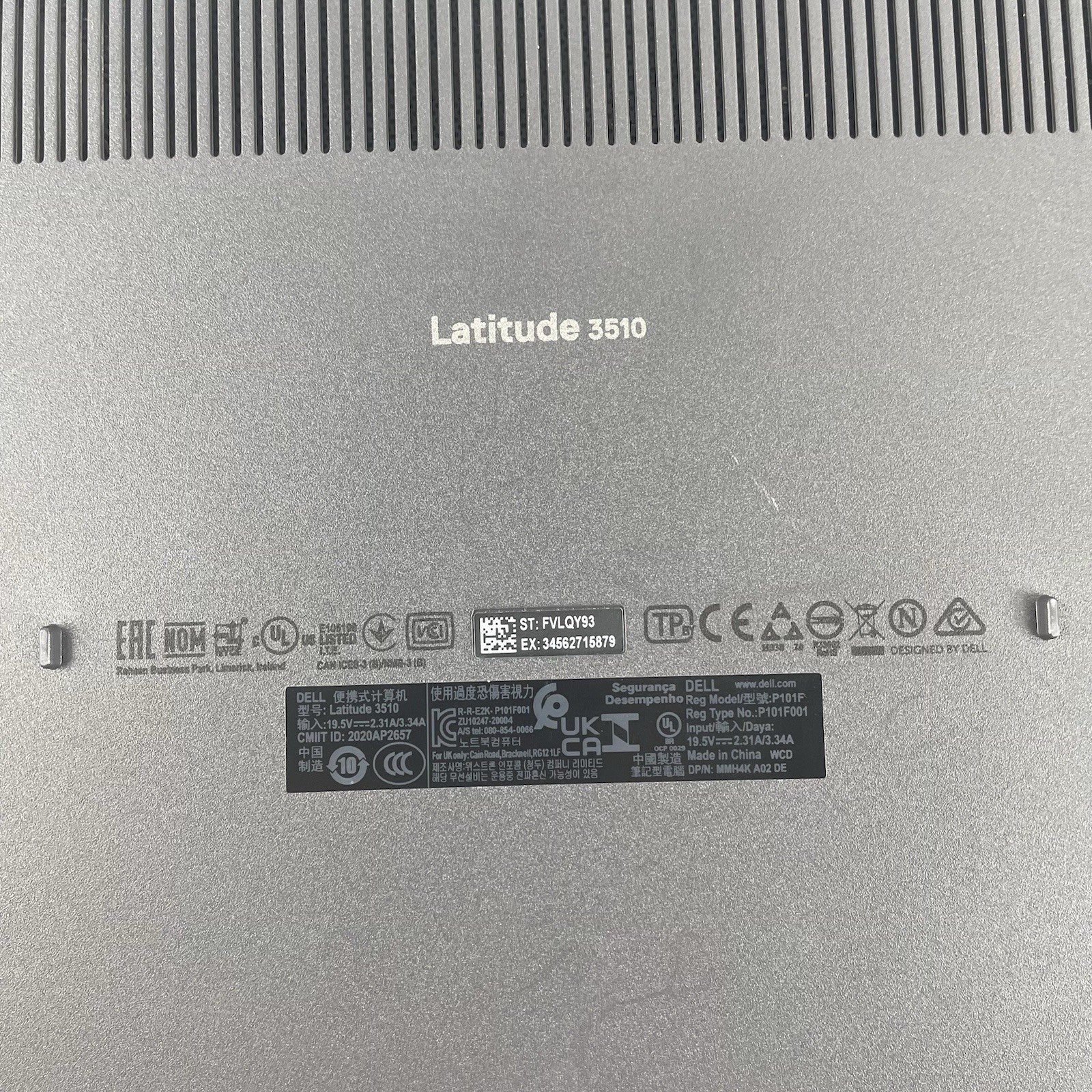 Dell Latitude 3510 15.6" i7-10510U 1.80 GHz 8 GB RAM No SSD/OS/AC/Batt14