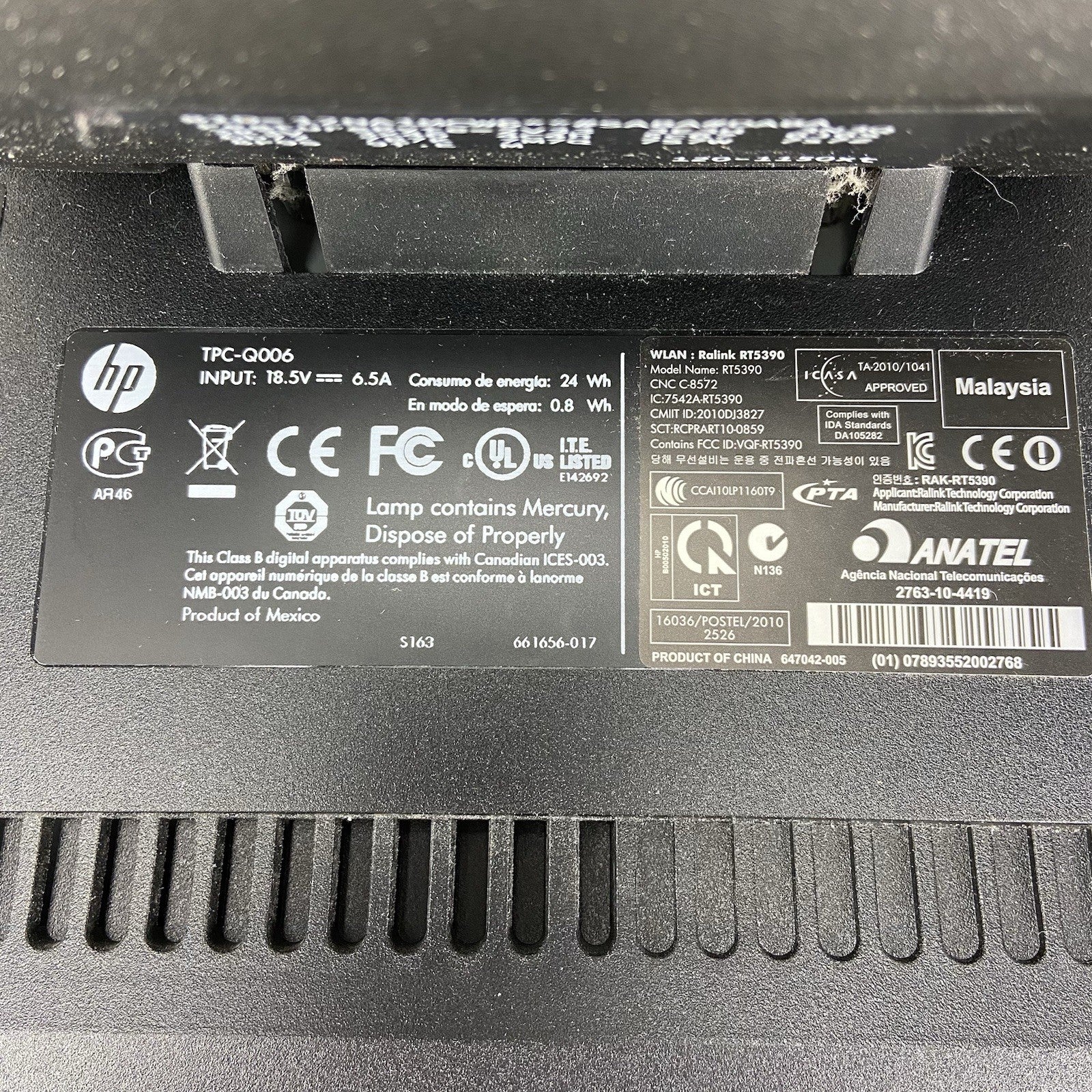 HP Omni 1201150xt AIO Intel Core i32120 3.3GHz 6GB RAM No HDD No OS No AC7