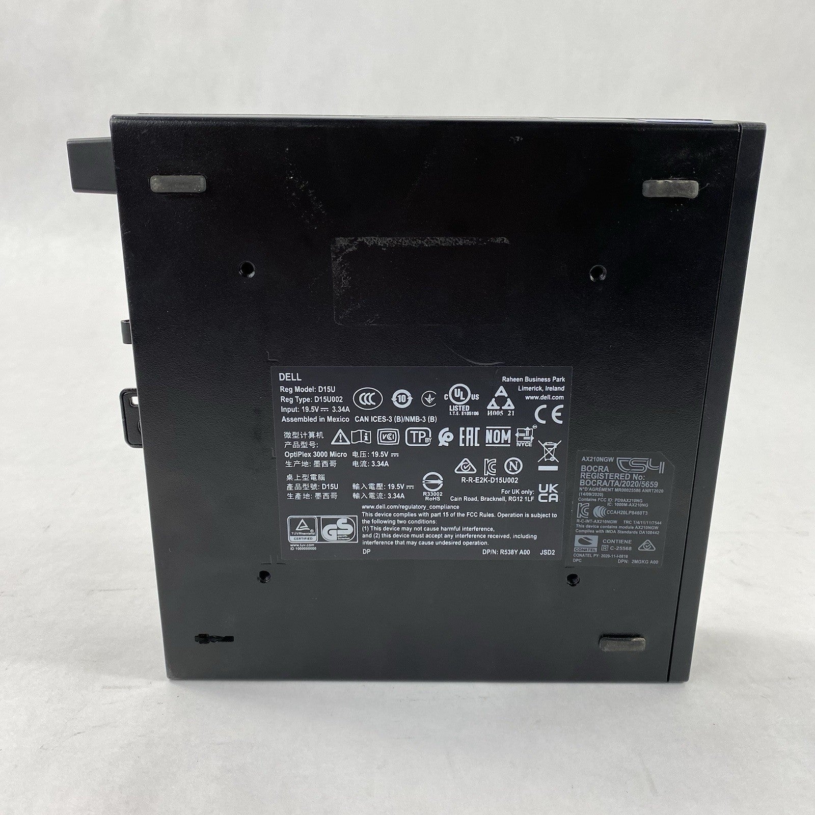 Dell OptiPlex 3000 Micro Intel Core i5-12500T 3.56GHz 8GB RAM No HDD/OS/AC