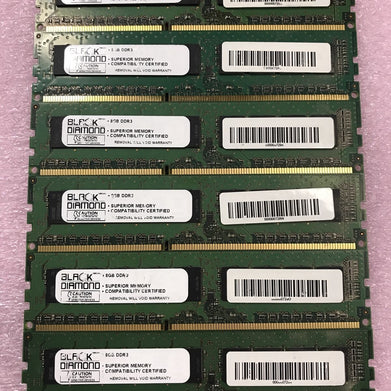 Black Diamond 48GB Kit 6x8GB DDR3 Server Ram (Lot of 6)