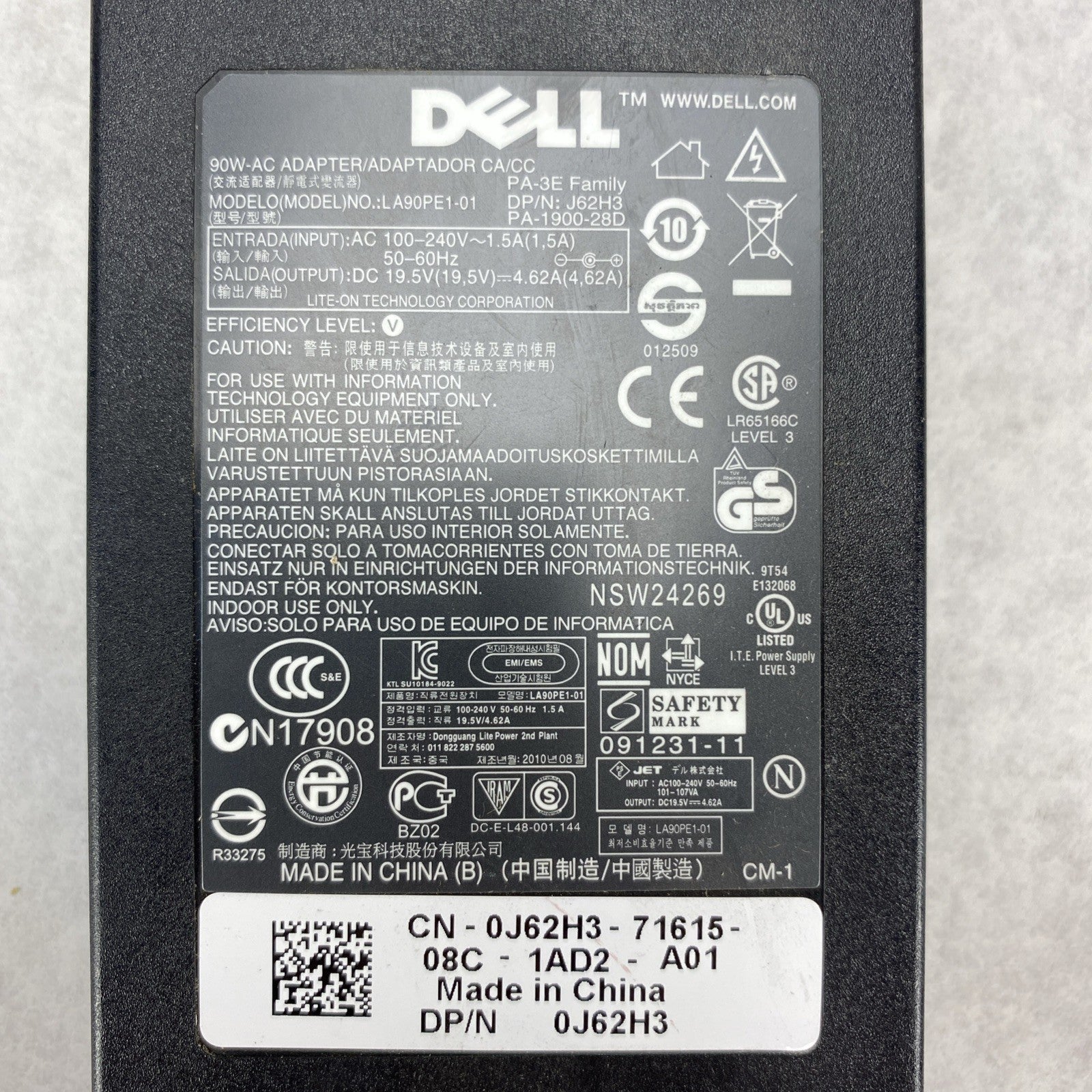 Dell LA90PE1-01 90W 19.5V 4.62A 7.4mm AC Adaptor - Lot of 32