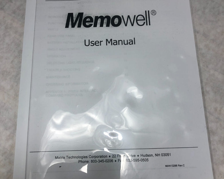 Matrix Technologies Memowell Console 96 Well LED Plate Transfer Light Box