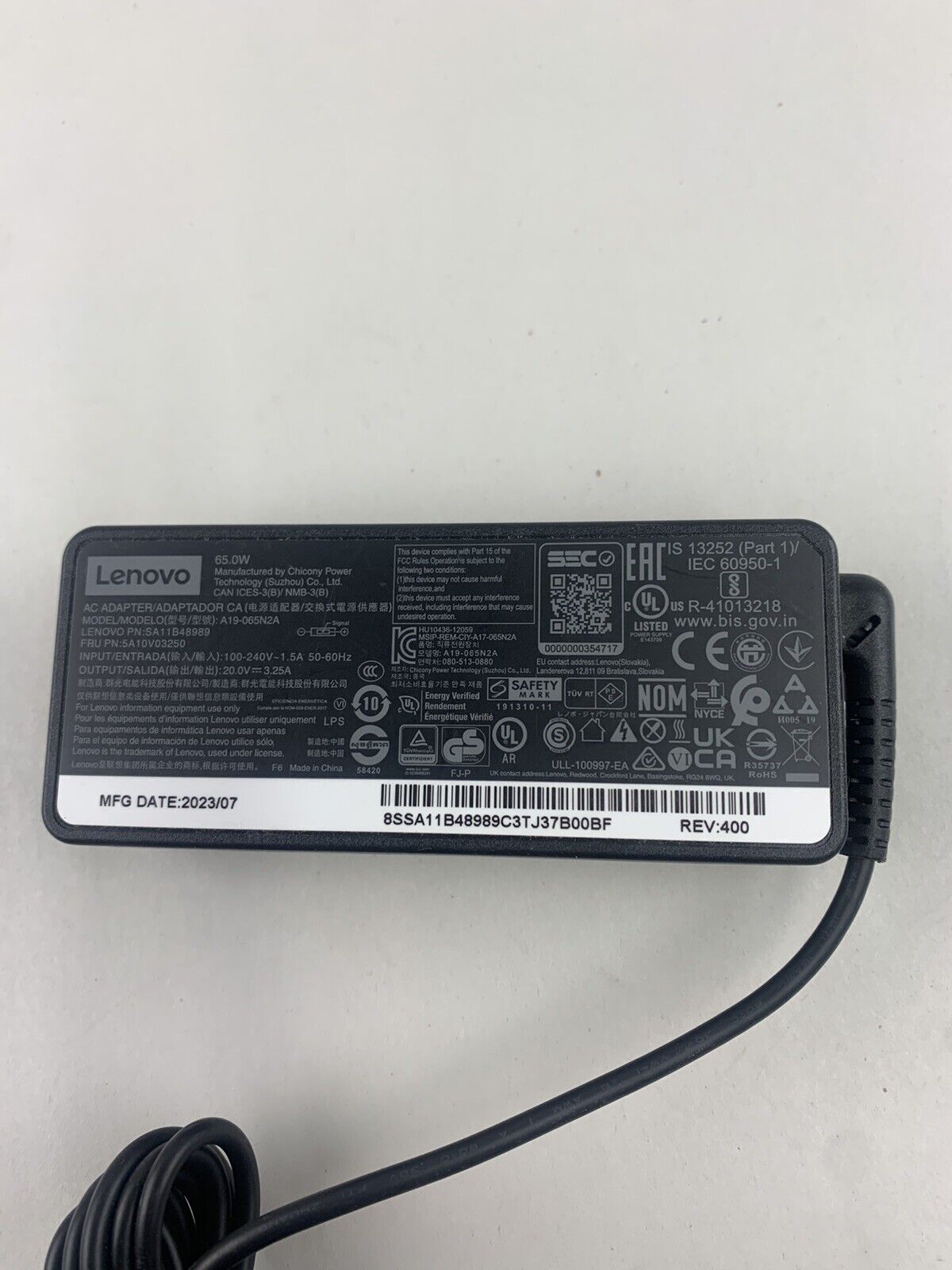 Mixed Lot of 4 Lenovo PA-1650-72 PA-1850-74 A19-065N2A AC Adapter