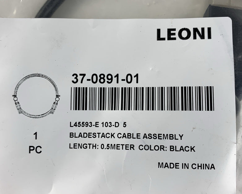 Leoni 37-0891-01 Bladestack Cable Assembly 0.5M Black - New - Lot of 7