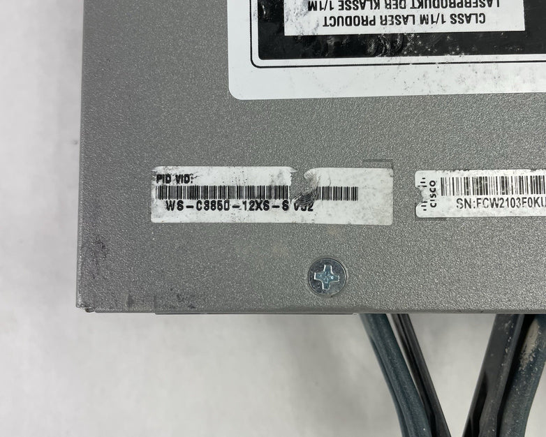 Cisco WS-C3850-12XS-S V02 IP Base Switch 12 SFP+ Eth Port 2X PSU - Tested