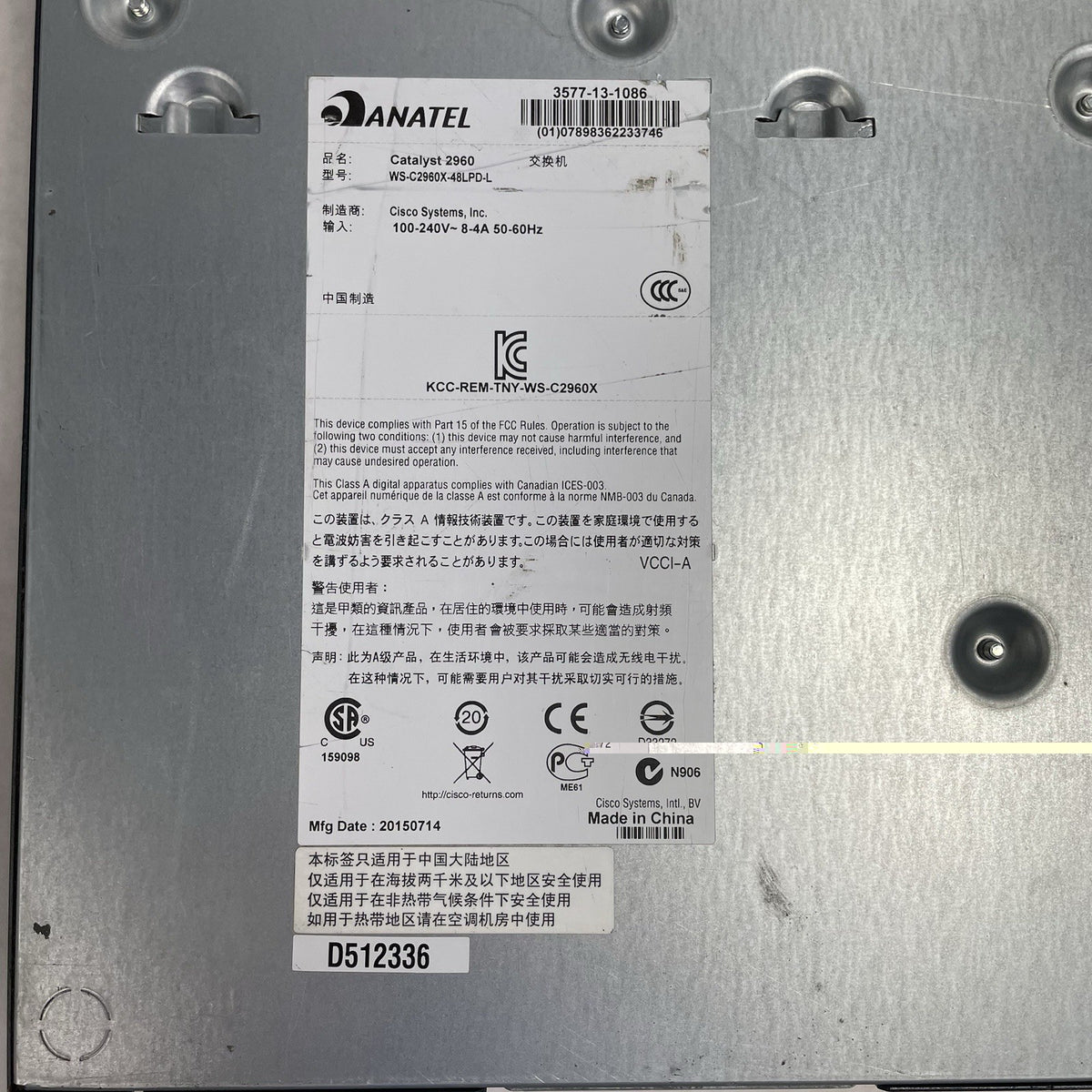 Cisco WS-C2960X-48LPD-L  V02 48x PoE+ 2x 10G SFP+ Tested & Reset12