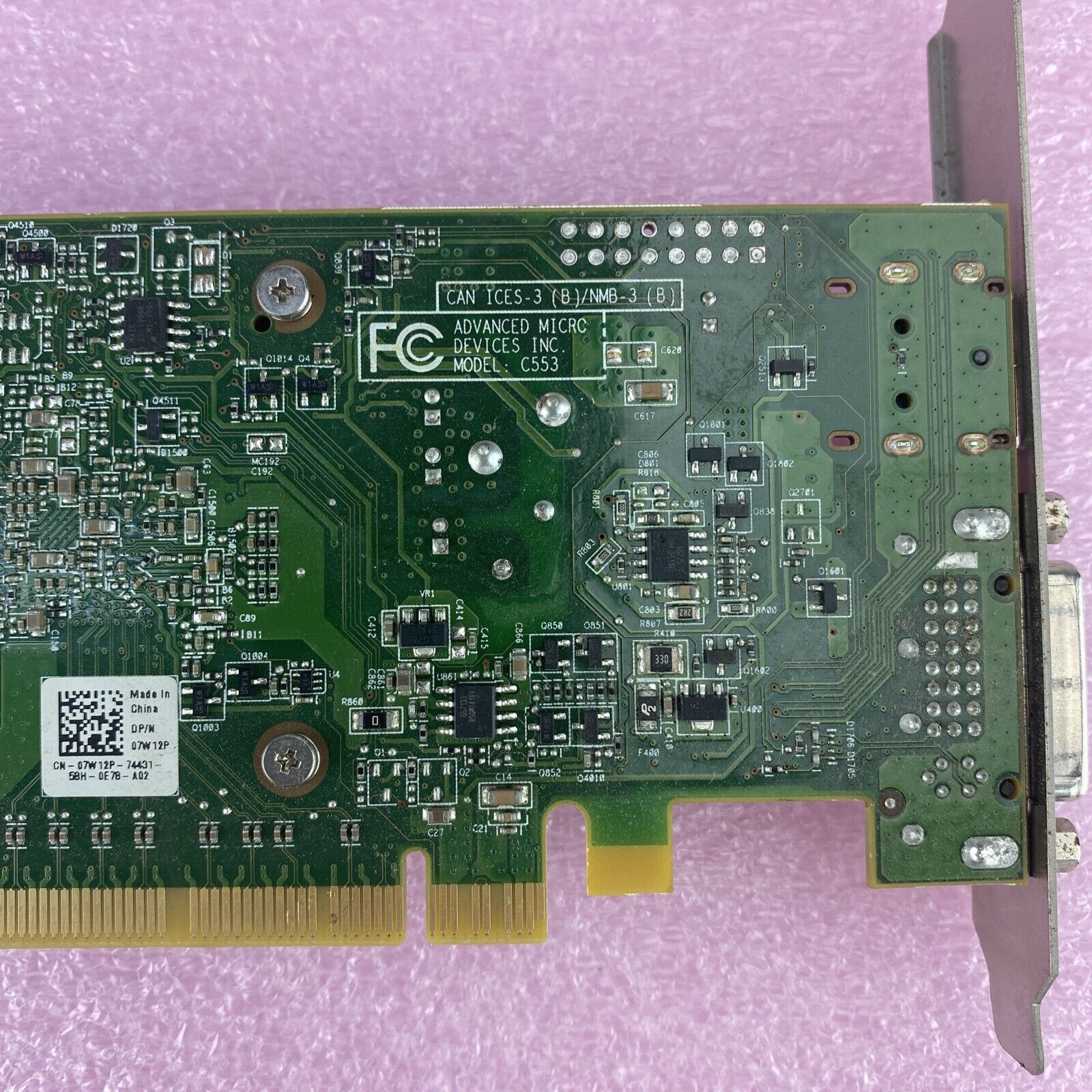 AMD 109-C55357-00 AMD RADEON R5 240 DP DVI PCIe Full Profile GPU Dell 07W12P