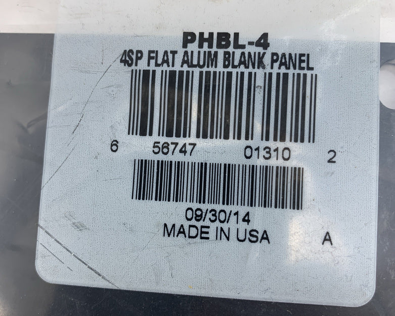 Middle Atlantic PHBL-4 4SP Flat Alum Blank Panel 4U Aluminum Rack Panel