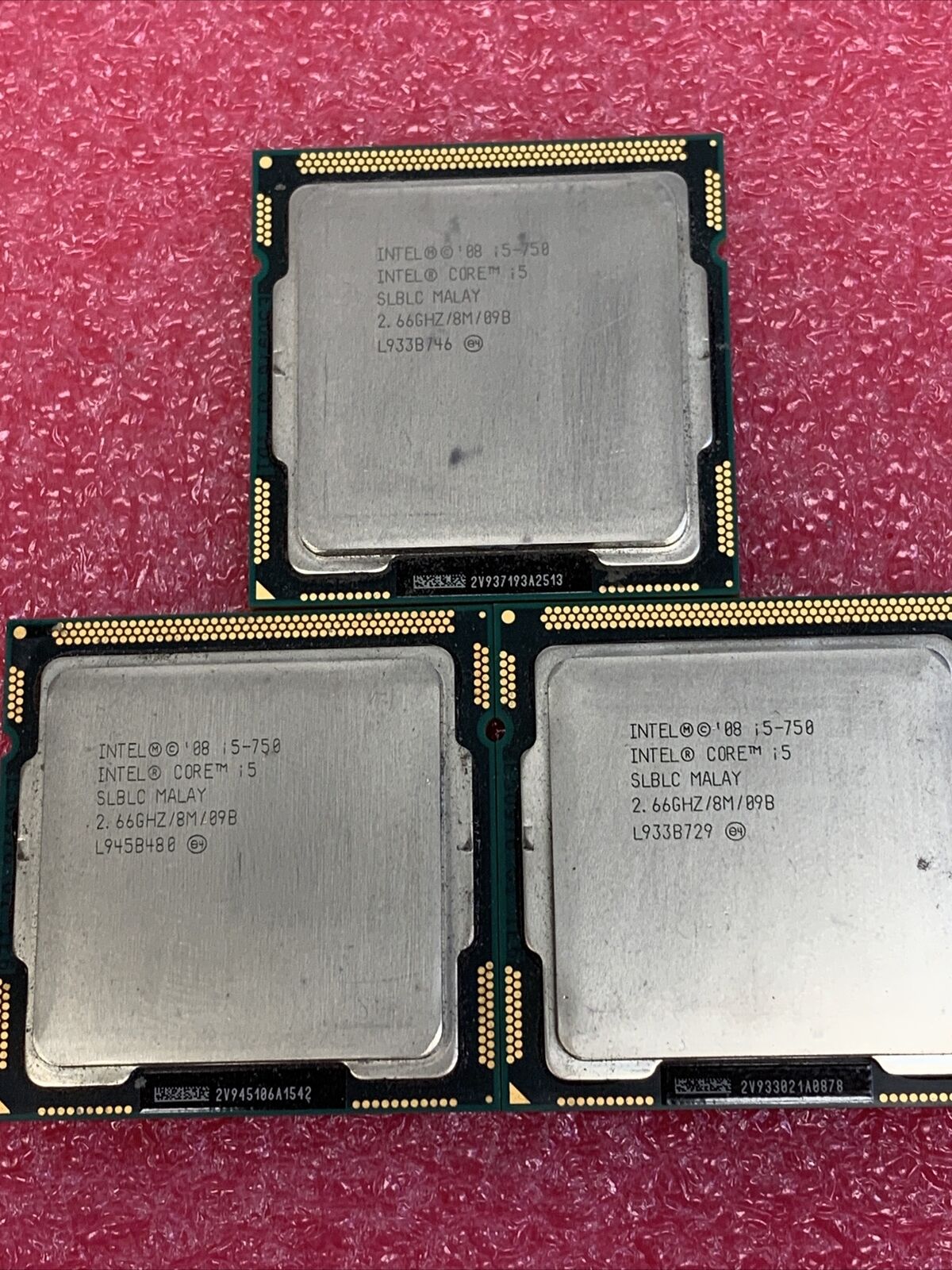 Intel Core i5 750 2.66GHz Quad-Core BX80605I5750 Processor (Lot of 3)