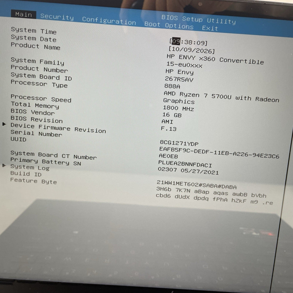 HP Envy x360 15.6" Ryzen 7 5700U 1.80 GHz 16 GB RAM No SSD/OS/AC - Bottom Panel3