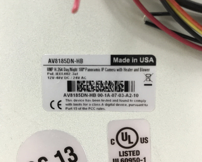 Arecont Vision AV815DN-HB 180 Panoramic IP Dome Camera (Only two Lenses Included