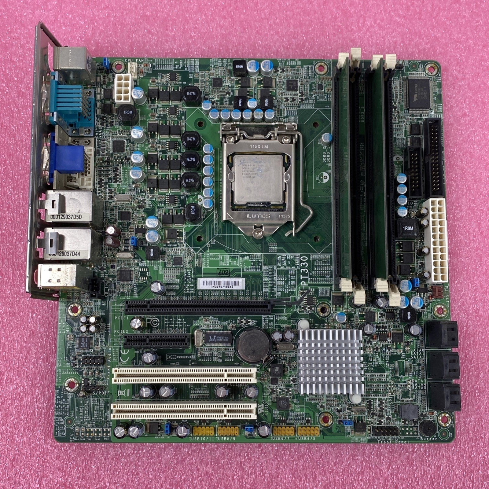 DFI PT330 Motherboard Intel Core i5-650 3.2GHz 4GB RAM w/ Shield