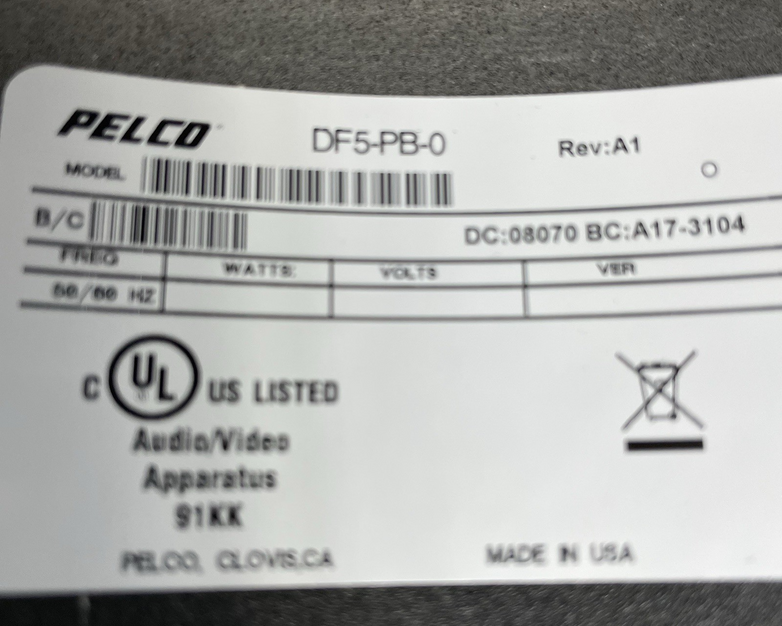Pelco DF5-PB-0 Fixed In-Ceiling Housing with Tinted Dome