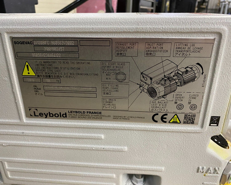 Sogevac Leybold SV120BIFC 960563V3002 Vacuum Pump - Parts or Repair