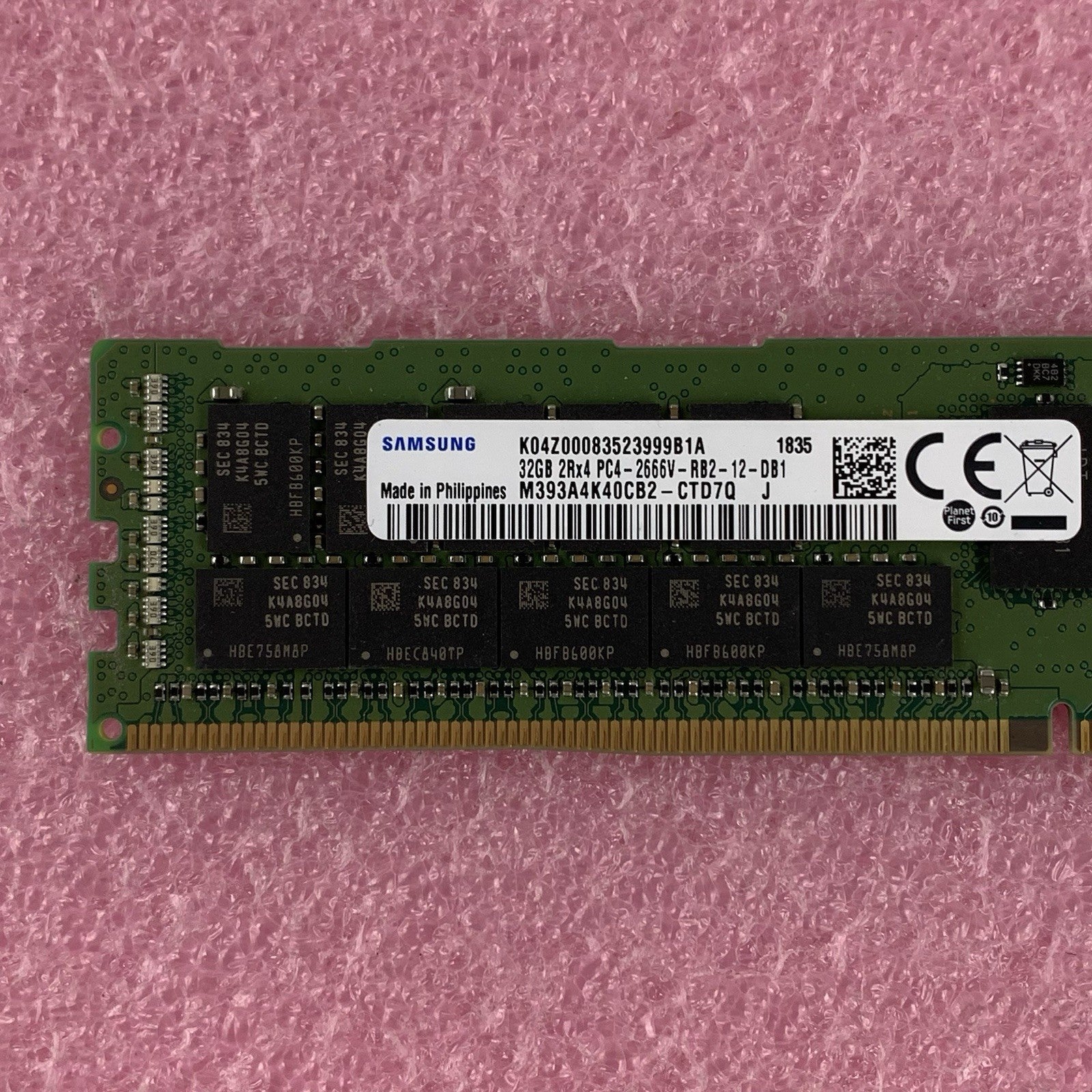 Samsung M393A4K40CB2-CTD7Q 32 GB 2RX4 PC4-2666V DDR4 Server Memory Ram  Tested2