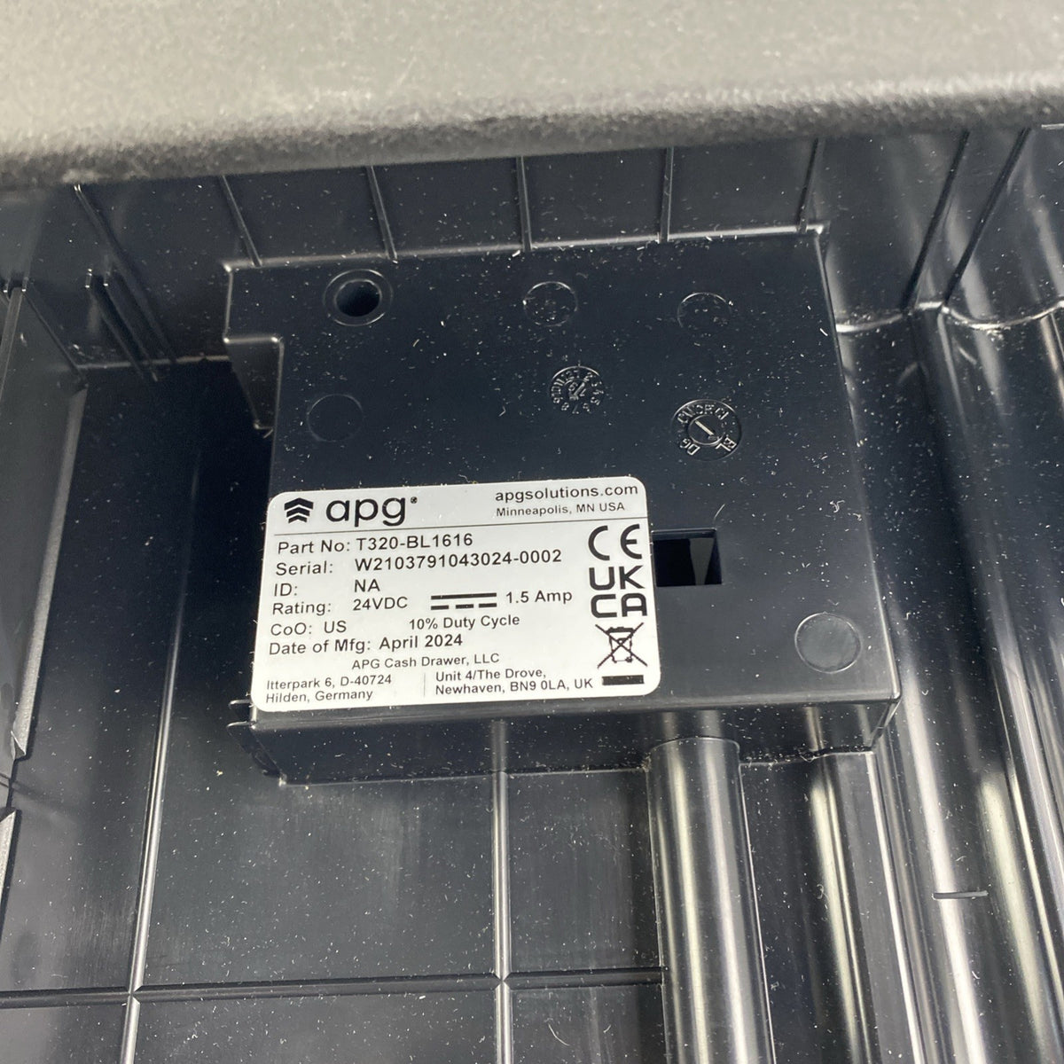 APG Cash Drawer w/ Key No Money Tray 8