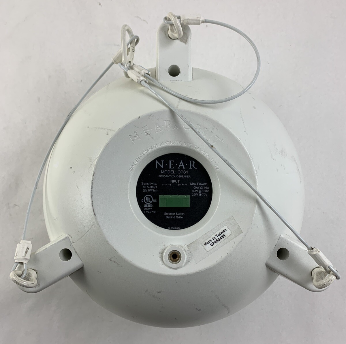Bogen NEAR Orbit OPS1 Pendant Loud Speaker Ceiling Hanging 100W 16-ohm Tested