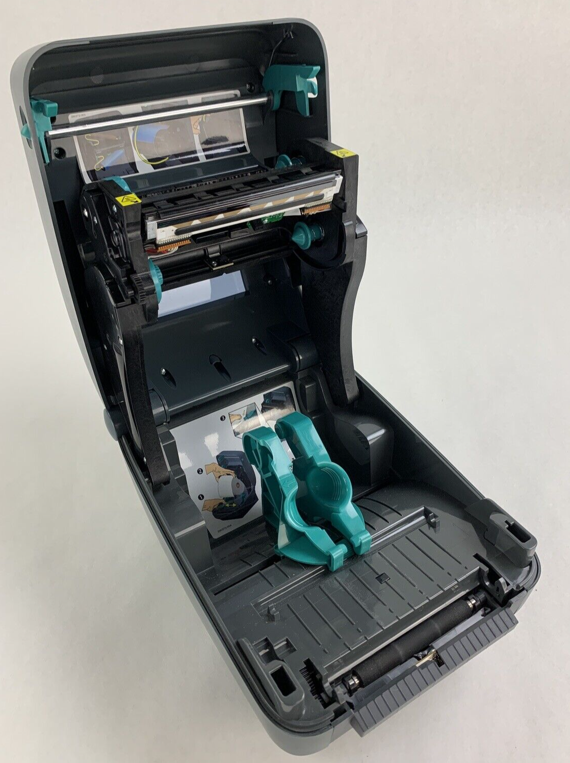 Zebra GX420T Direct Thermal Label Printer Aging Print Head Missing Roller Parts