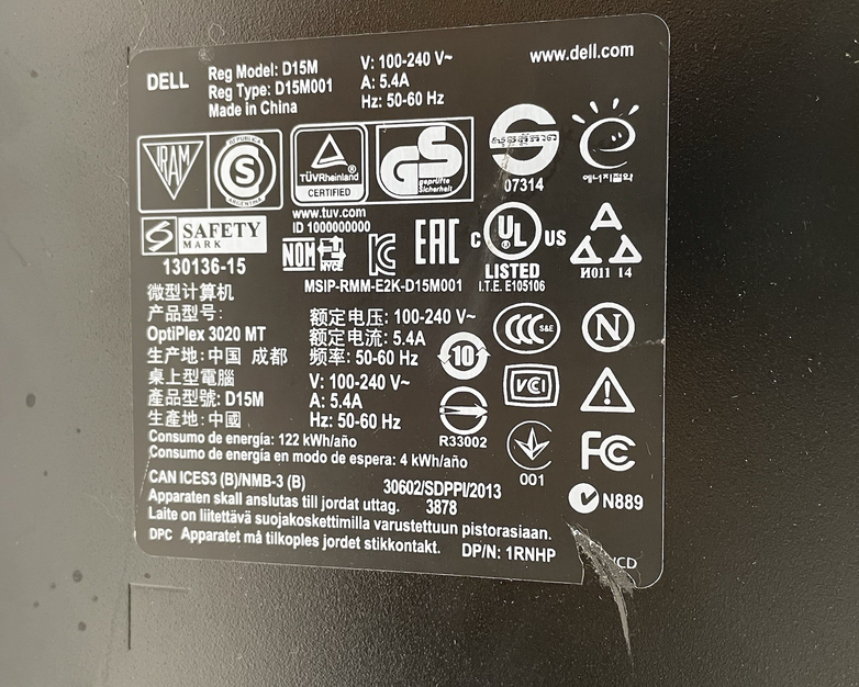 Dell Optiplex 3020 MT Intel Core i5-4590 3.30 GHz 4 GB Ram No HDD No OS