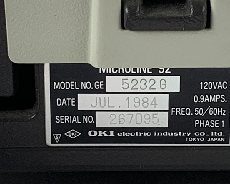 Okidata u92 Microline 9-Pin Vintage Dot Matrix Self Tested