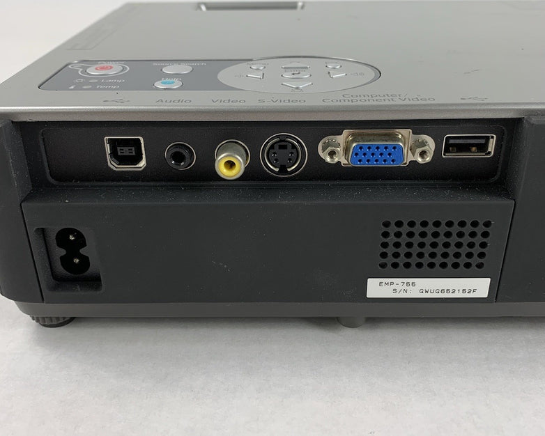 Epson PowerLite EMP-755 LCD Projector w/ Remote - Parts or Repair