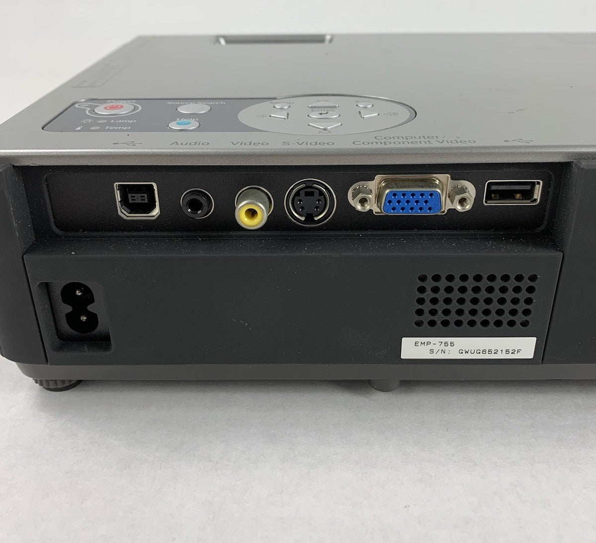 Epson PowerLite EMP-755 LCD Projector w/ Remote - Parts or Repair