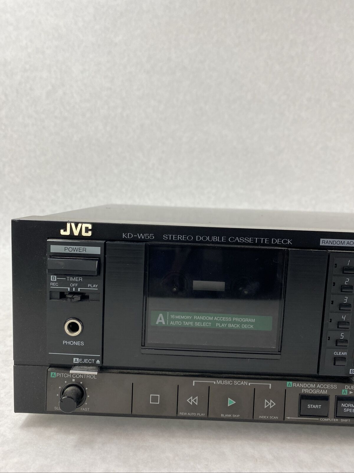 JVC KD-W55J Stereo Double Cassette Tape Deck 20W Dubbing FOR PARTS or REPAIR