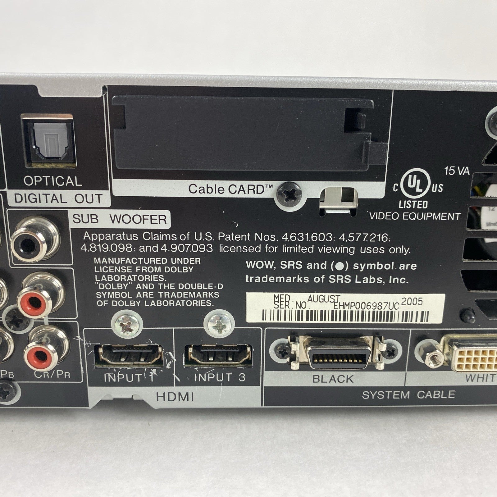 Pioneer PDP-R06U Pure Vision Plasma Display System No AC Adapter Untested