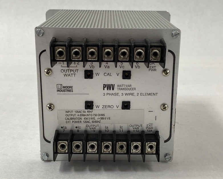 Moore Industries PWR/120AC,5A/4-20MA/2E-120AC-SPC(SM) Transducer MW/MVAR