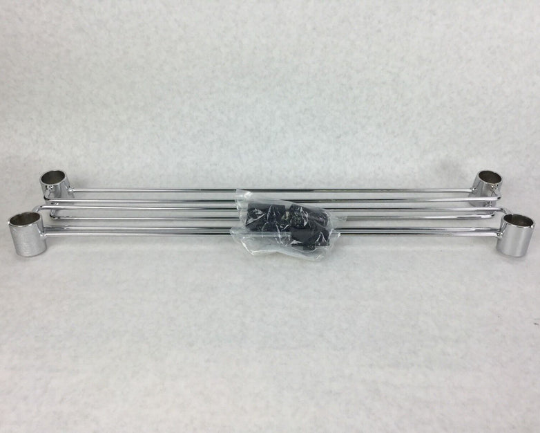 NEXEL Chrome Shelving Bar for Wired Shelving 1 Pair 655CP21 w/4 Shelf Clips