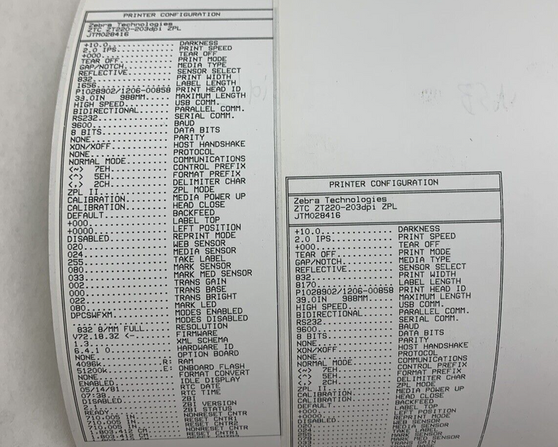 Zebra ZT220 ZT22042-D01000FZ Thermal Label Printer Tested Missing Clamp Handle