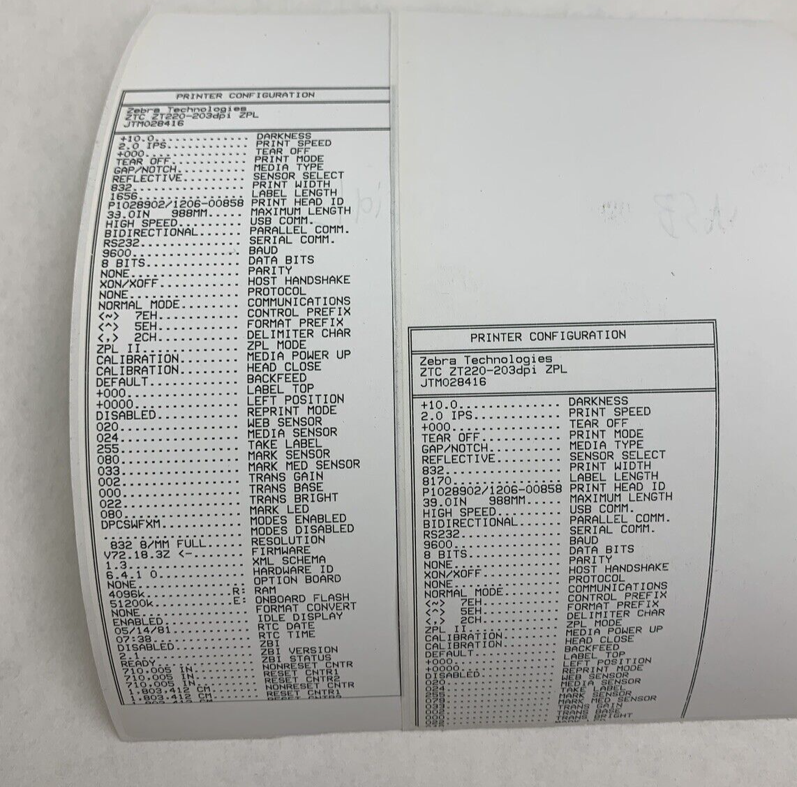 Zebra ZT220 ZT22042-D01000FZ Thermal Label Printer Tested Missing Clamp Handle