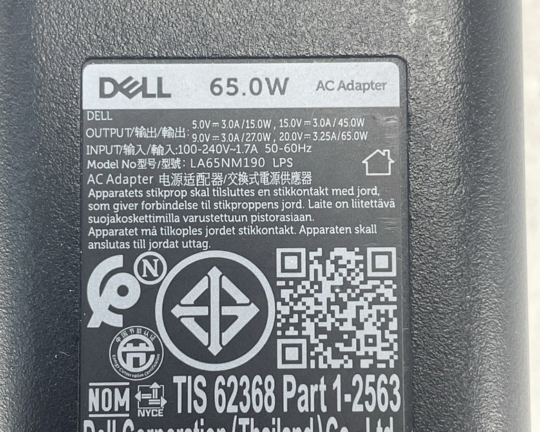 Dell LA65NM190 65W USB-C power adapter Latitude Lot of 3