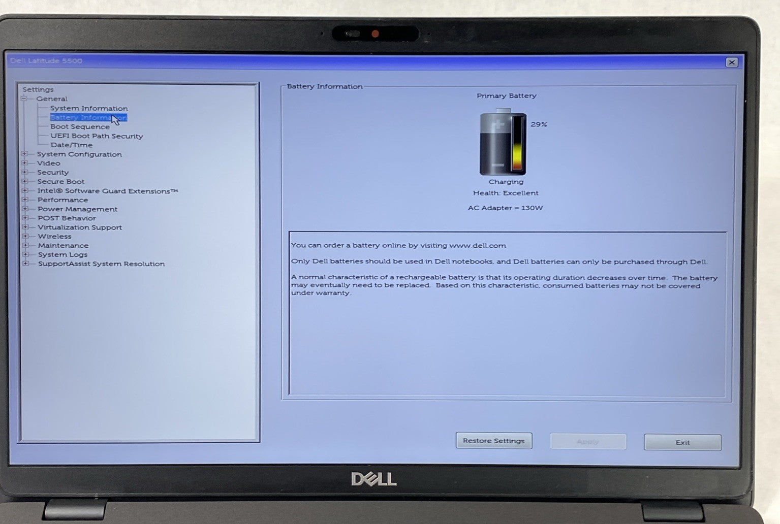 Dell Latitude 5500 Core i5-8365U 1.60 GHz 16GB RAM 15.6" No HDD No OS