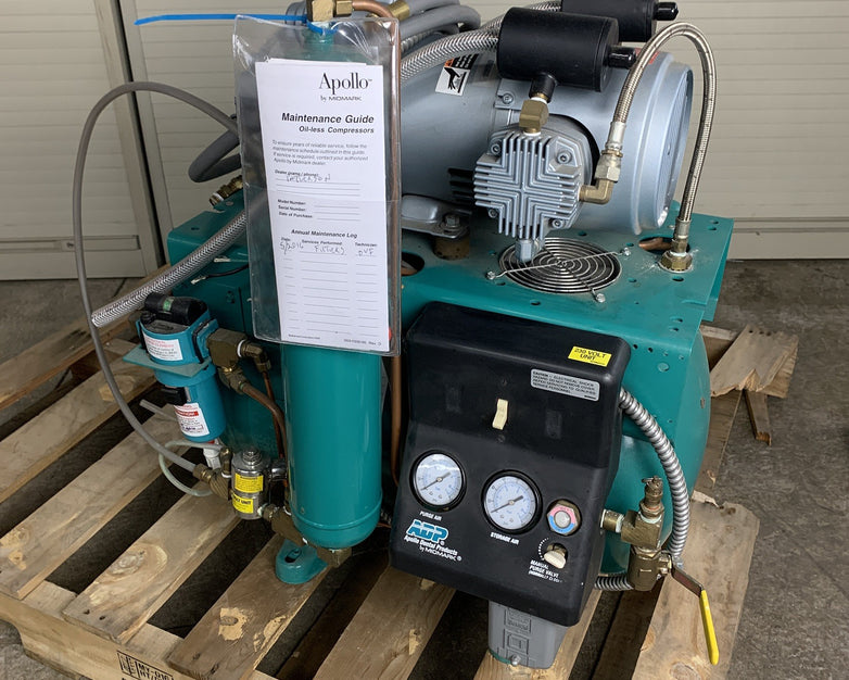 ADP Apollo A0C0S22D Dental Air Compressor Unit Oil Lubricated 1HP 230V